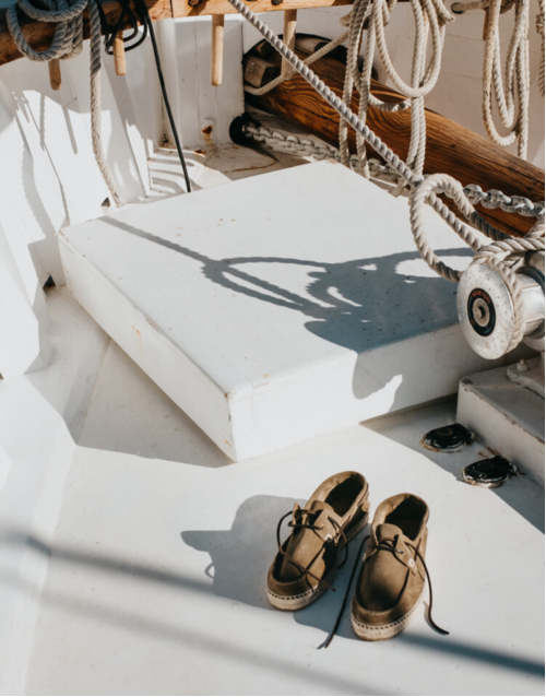 MESTRE | Men's Leather Boat Shoe Espadrille| Khaki