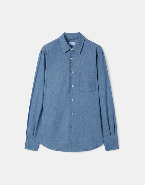 ASPESI | Men's Oxford Cotton Chambray Shirt | Denim