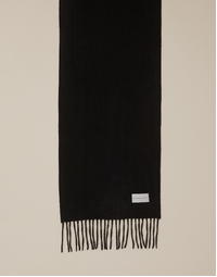 ROBINSON MAN | Woven Cashmere Scarf with Tassels in Black