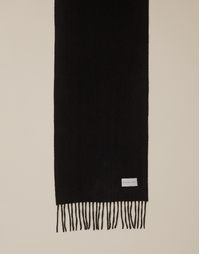 ROBINSON MAN | Woven Cashmere Scarf with Tassels | Black
