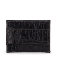 F.HAMMANN | Crocodile Card Holder Wallet | Dark Brown