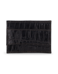 F.HAMMANN | Crocodile Card Holder Wallet | Dark Brown