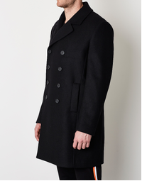 Bikkembergs Double Breasted Peacoat Black