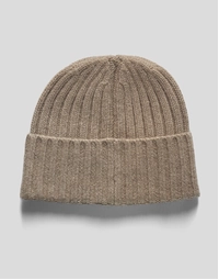 ROBINSON MAN | Ribbed Cashmere Beanie | Natural