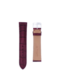 JEAN ROUSSEAU PARIS | Alligator Watch Strap 5 Width 20/18   | Wine