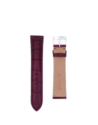 JEAN ROUSSEAU PARIS | Alligator Watch Strap 5 Width 20/18   | Wine