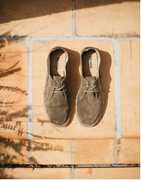 Men's Espadrille Leather Shoe Khaki 42