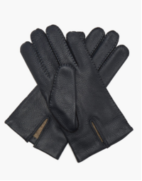 Cambridge Cashmere-Lined Leather Gloves Black 7.5