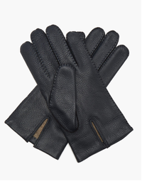 Cambridge Cashmere-Lined Leather Gloves Black 7.5