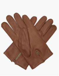 Cambridge Cashmere-Lined Leather Gloves Havana 7.5