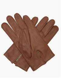 Cambridge Cashmere-Lined Leather Gloves Havana 7.5