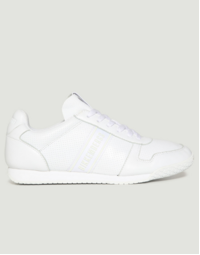 Men's Enricus Lace Up Low Top Leather Sneakers, White 41