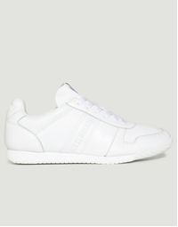 Men's Enricus Lace Up Low Top Leather Sneakers, White 41