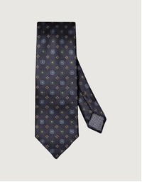 ETON | Geometric Woven Silk Tie | Navy