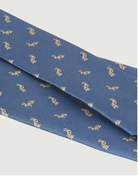 ETON | Fox & Hare Woven Silk Tie | Blue