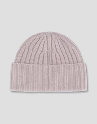 ROBINSON MAN | Ribbed Cashmere Beanie | Pink Sand