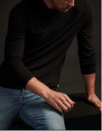 James Perse | Long Sleeve Cotton T-shirt | Black