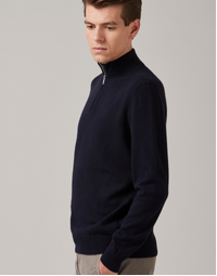 JCK Half-Zip Cashmere Sweater Dark Navy (S)