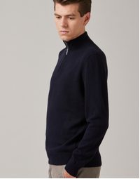 JCK Half-Zip Cashmere Sweater Dark Navy (S)