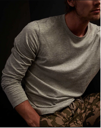 JAMES PERSE | Long Sleeve Cotton T-shirt | Heather Grey