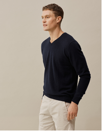 Biton Classic V Neck Navy Small