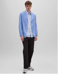 Unlined Garment Dyed Linen Blazer Air Force Blue (XL)