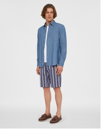 ASPESI | Men's Oxford Cotton Chambray Shirt | Denim