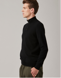 Robinson Man JCK Half-Zip Cashmere Sweater Total Black