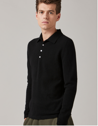 Endeavour Long Sleeve Cashmere Polo Black (S)