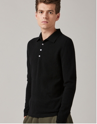 Endeavour Long Sleeve Cashmere Polo Black (S)