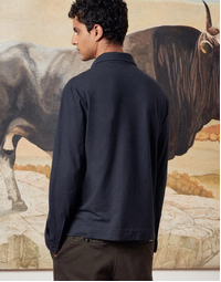Ischia Cotton Polo J0084 Nero Lavato (XL)