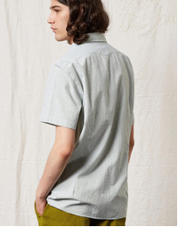 Malibu T4467 Half Sleeves Cotton Seersucker Shirt R693 Light Green (S)