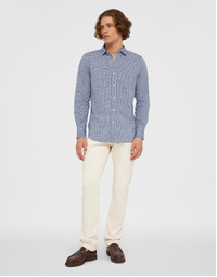 Lightweight Cotton Madras Check Shirt Blue (M)