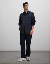 Comma Lightweight Cotton Poplin Shirt Navy (39)