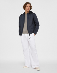 Nylon Jacket with Hood Navy (XXL)