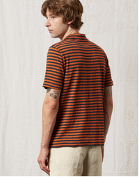 Aruba Short Sleeve Striped Polo J0149 Cinnamon (S)