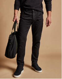 Brushed Twill 5-Pocket Denim Trousers Black (30)