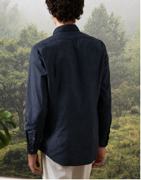 Genova Classic Cotton Shirt T4359 Nero Lavato (S)