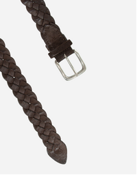 Gavazzeni Los Angeles Woven Suede Belt Chocolate (85)