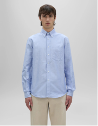Oxford Cotton Shirt with Button-Down Collar Sky (40)