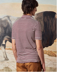 Aruba Short Sleeve Striped Polo J0160 Lampone (S)