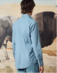 Canary Round Collar Cotton Shirt T4560 Polvere (M)
