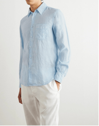 Sedici Linen Shirt With Pocket Sky Blue (40)