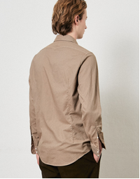 Canary Round Collar Cotton Shirt T4636 Rusk (M)