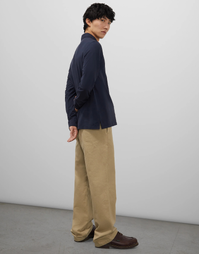 Luigi Long Sleeve Polo Shirt Navy (S)