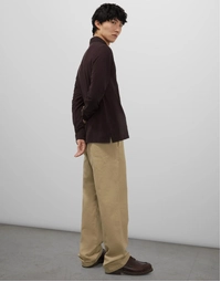Luigi Long Sleeve Polo Shirt Brown (S)
