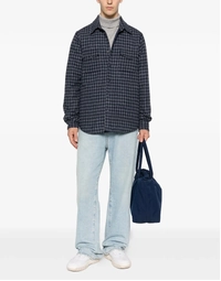 Doppia Wool Shirt Jacket Blue Check (S)