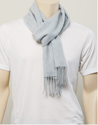 ROBINSON MAN | Woven Cashmere Scarf with Tassels |  Silver