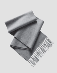 ROBINSON MAN | Fringed Cashmere Scarf | Mid Grey
