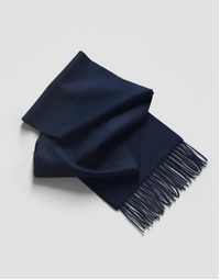 ROBINSON MAN | Fringed Cashmere Scarf | Navy Blue